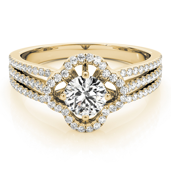 Laying Yellow Gold Pave Halo Engagement Ring – Monty Adams Jewellery