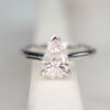 Custom Solitaire Engagement Ring with White Gold Band & Pear Cut Lab Grown Diamond